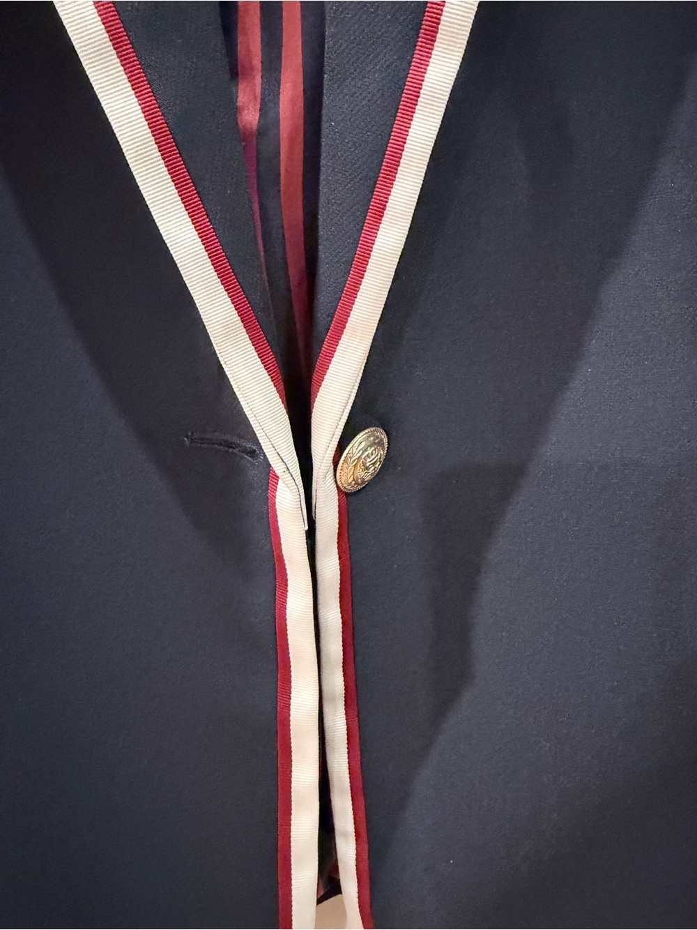 L’AGENCE Chamberlain Blazer Navy Red White Trim Gold Buttons Size 10 NWT - Picture 9 of 16